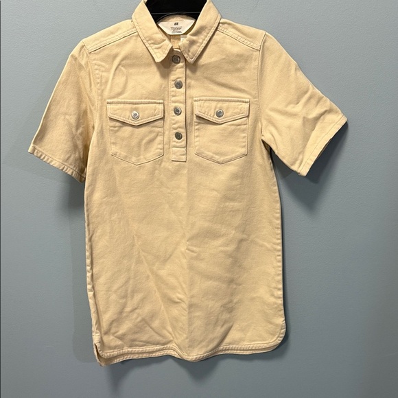 H&M Kids Cream Short Sleeve Dress - Picture 1 of 8